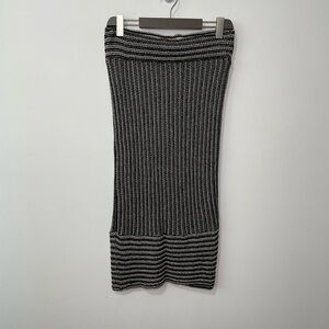 Rachel by Rachel Roy Women’s Black & Beige Ribbed Knit Midi pencil Skirt Size M
